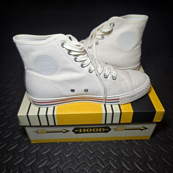 Unisex Hood High Top Canvas Sneakers White/Tan Size 8.5 - Picture 2 of 7